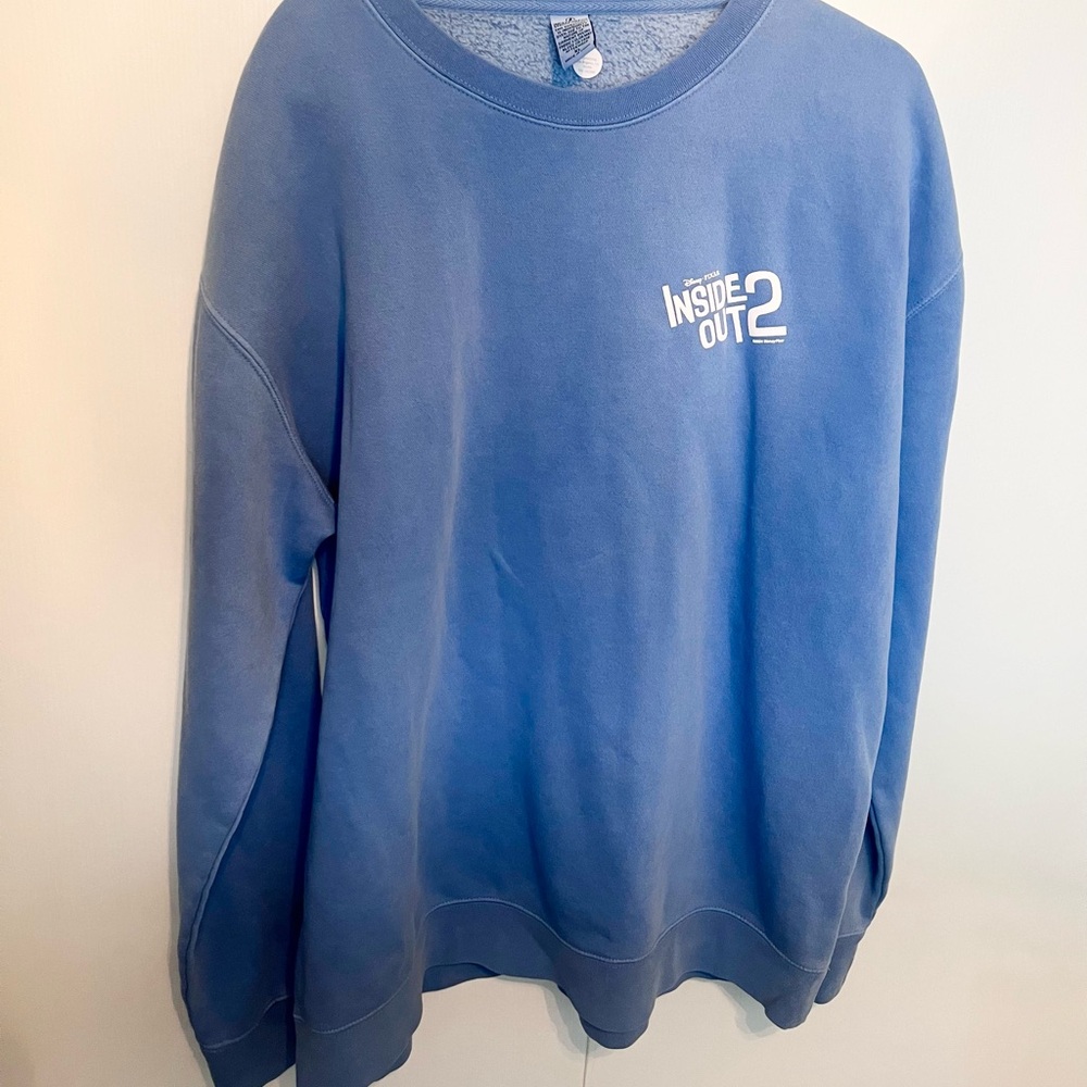 Inside Out 2 Disney Pixar Sweatshirt Blue Size XL RARE MERCH Inside Out Movie